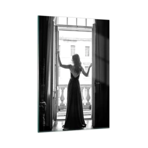 Tablou pe sticlă - Splendoare alb-negru - 80x120 cm