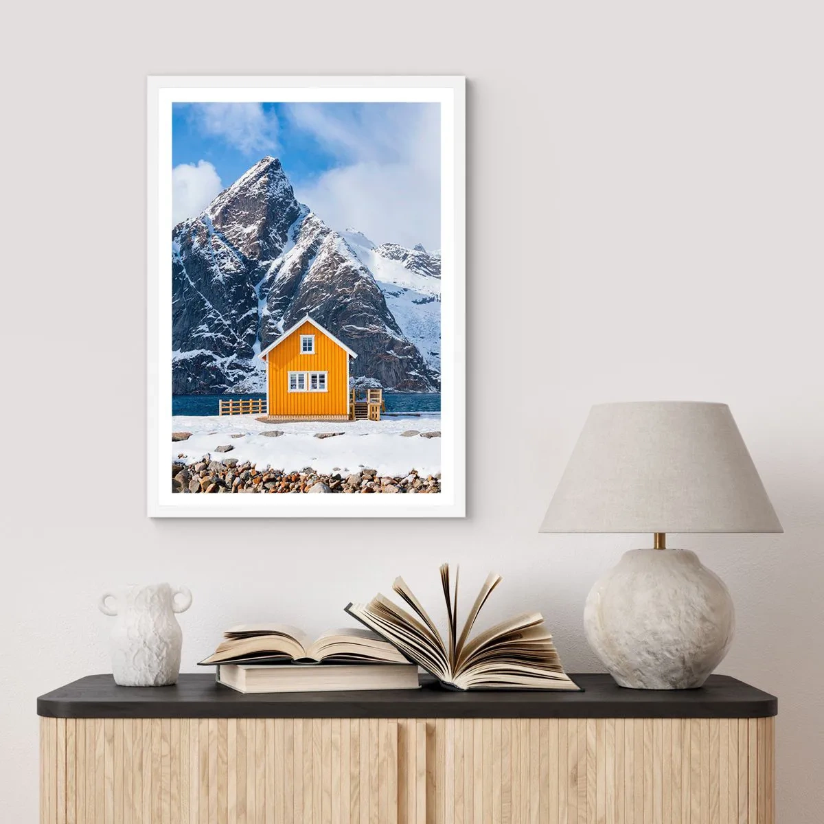 Poster în ramă albă - Vacanță scandinavă - 40x50 cm