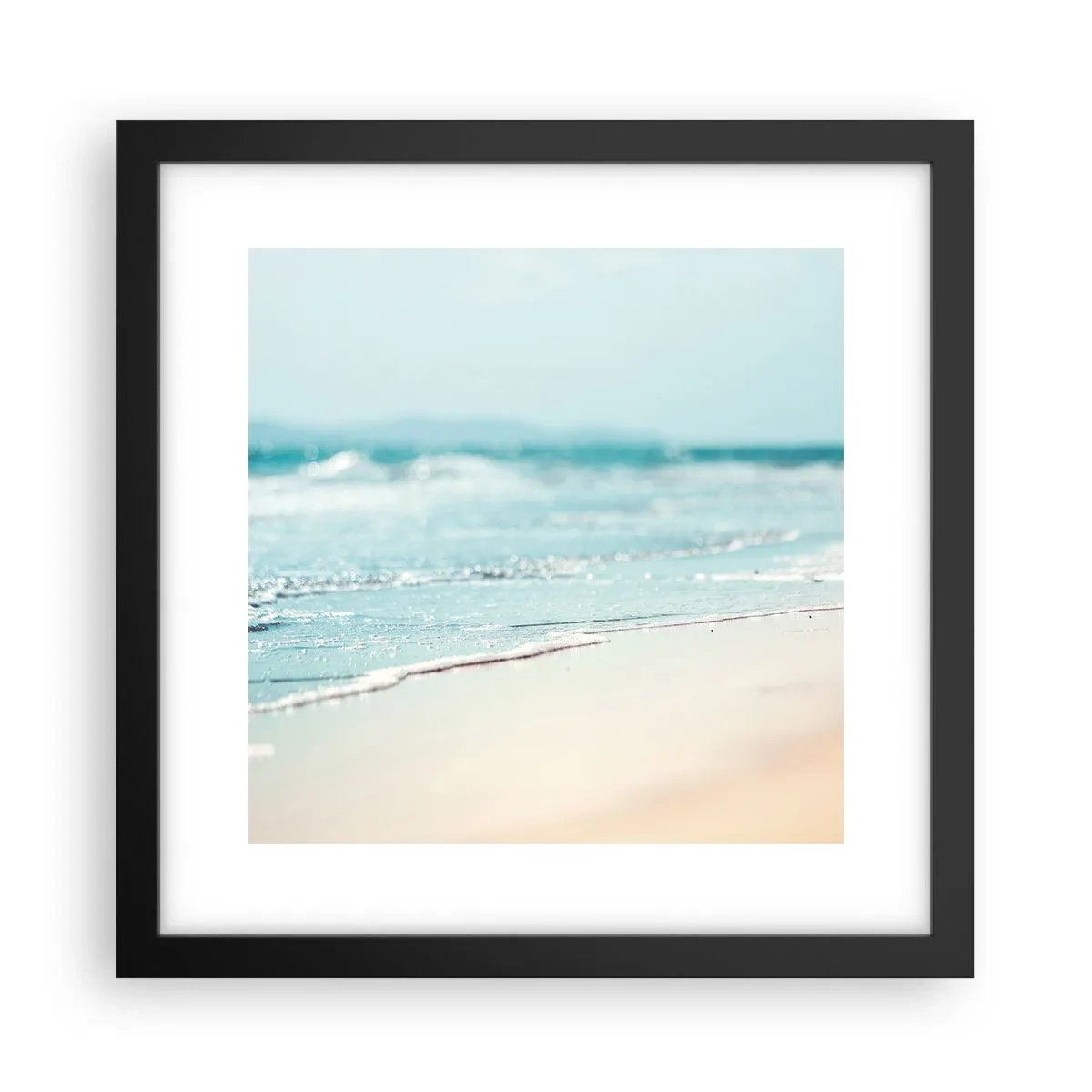 Poster în ramă neagră - Căldură și zgomotul valurilor - 30x30 cm