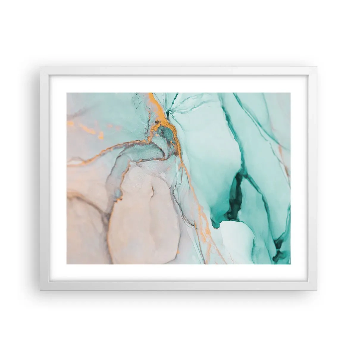 Poster în ramă albă - Dansul formelor și al culorilor - 50x40 cm