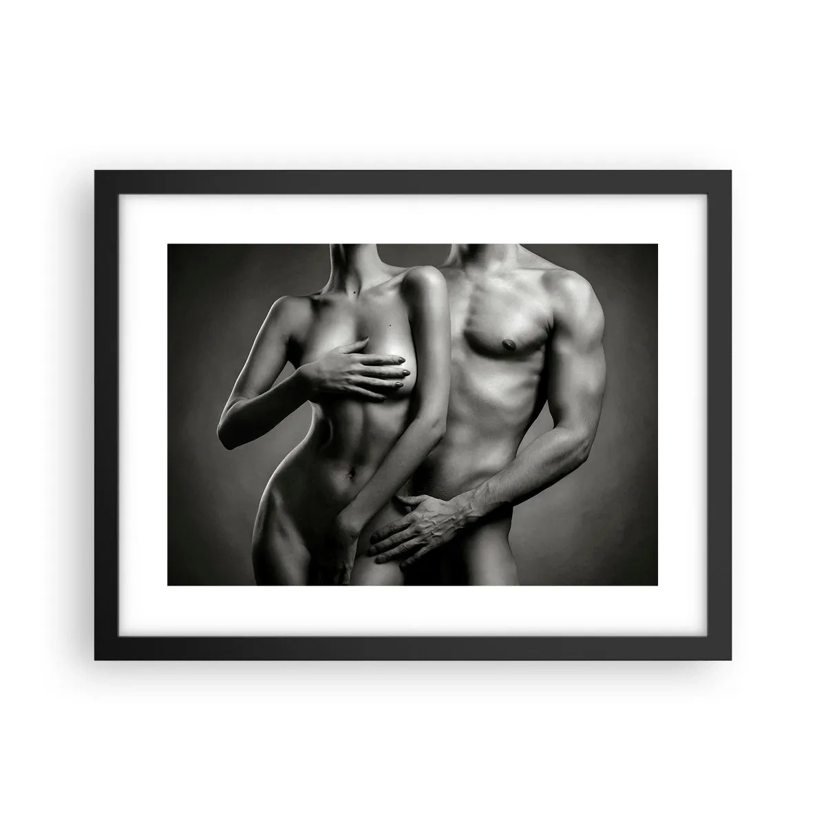 Poster în ramă neagră - Adam și Eva - 40x30 cm
