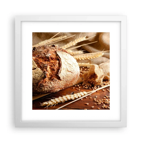 Poster în ramă albă - Apetisantă, parfumată, crocantă - 30x30 cm