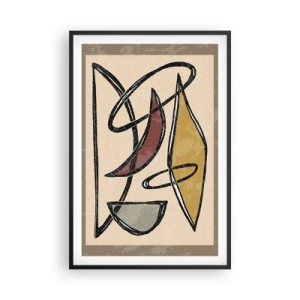 Poster în ramă neagră - Compoziție - arcuri și ovale - 61x91 cm