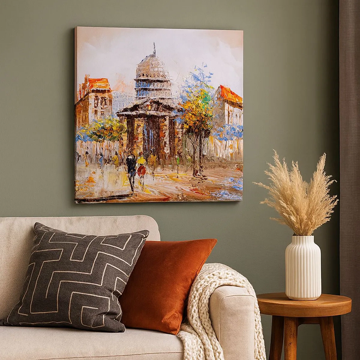 Tablou pe pânză - O plimbare pariziană - 30x30 cm