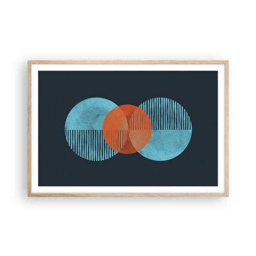 Poster în ramă de stejar deschis - Compoziție simetrică - 91x61 cm