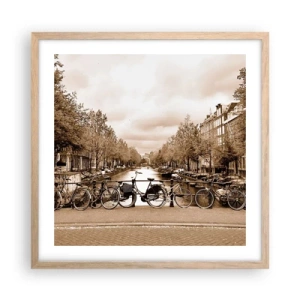 Poster în ramă de stejar deschis - Atmosfera olandeză - 50x50 cm