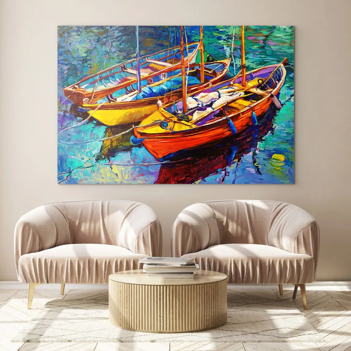 Tablou pe sticlă - Pe o apă plină de culoare - 120x80 cm