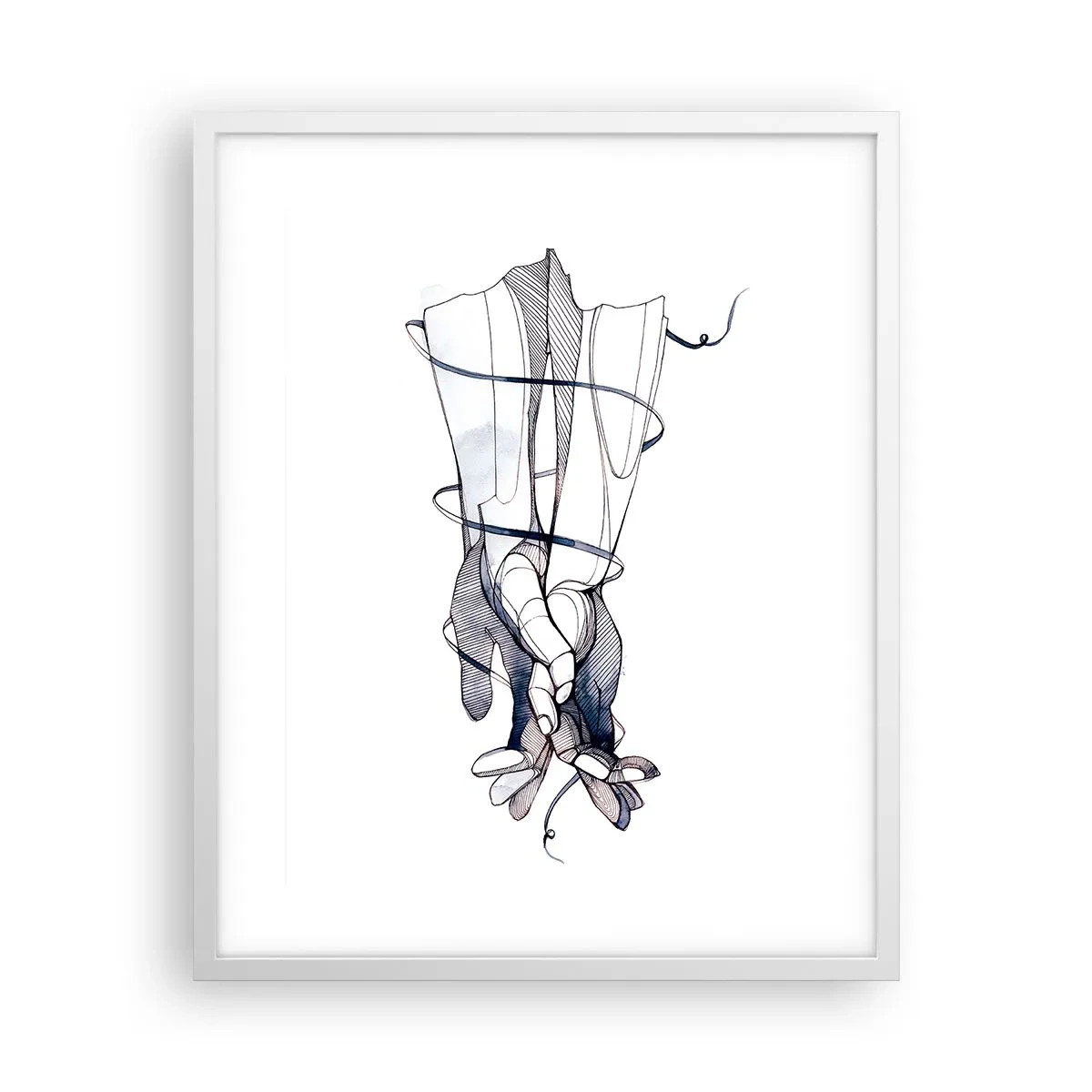 Poster în ramă albă - Un studiu al atingerii - 40x50 cm