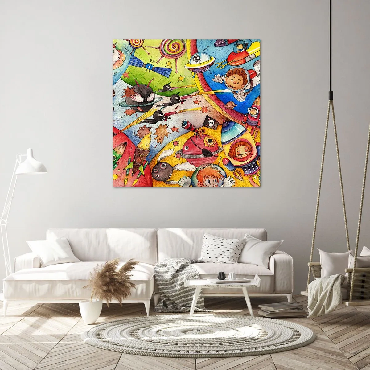 Tablou pe pânză - O mare aventură spațială - 70x70 cm