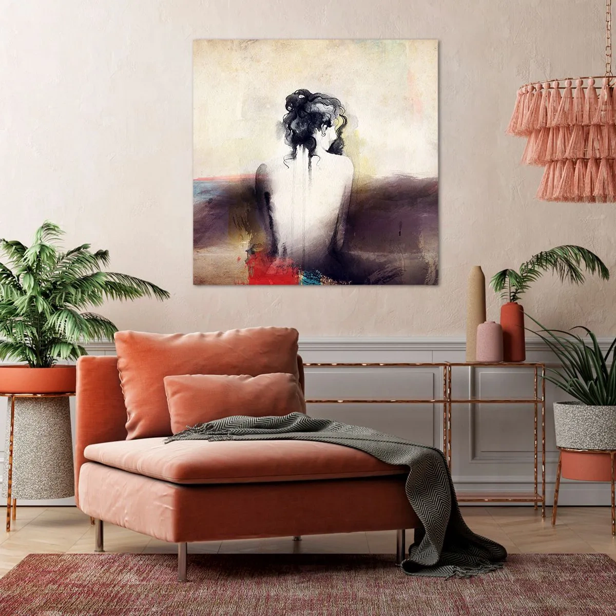 Tablou pe pânză - Linii moi, forme ovale - 70x70 cm
