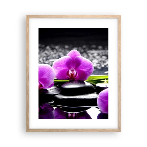 Poster în ramă de stejar deschis - Să te scufunzi în pace și liniște - 40x50 cm