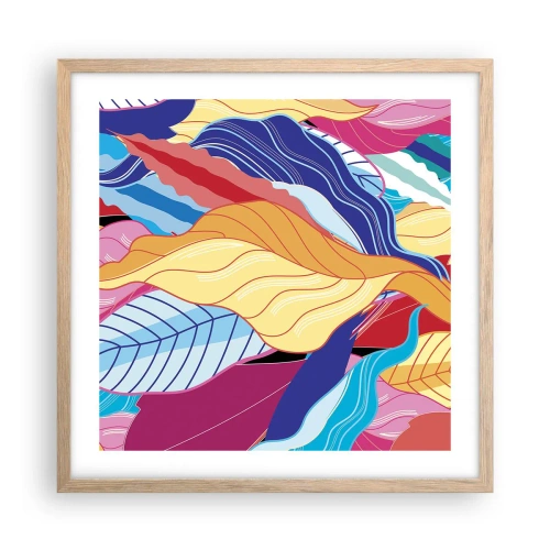 Poster în ramă de stejar deschis - O dezordine colorată - 50x50 cm
