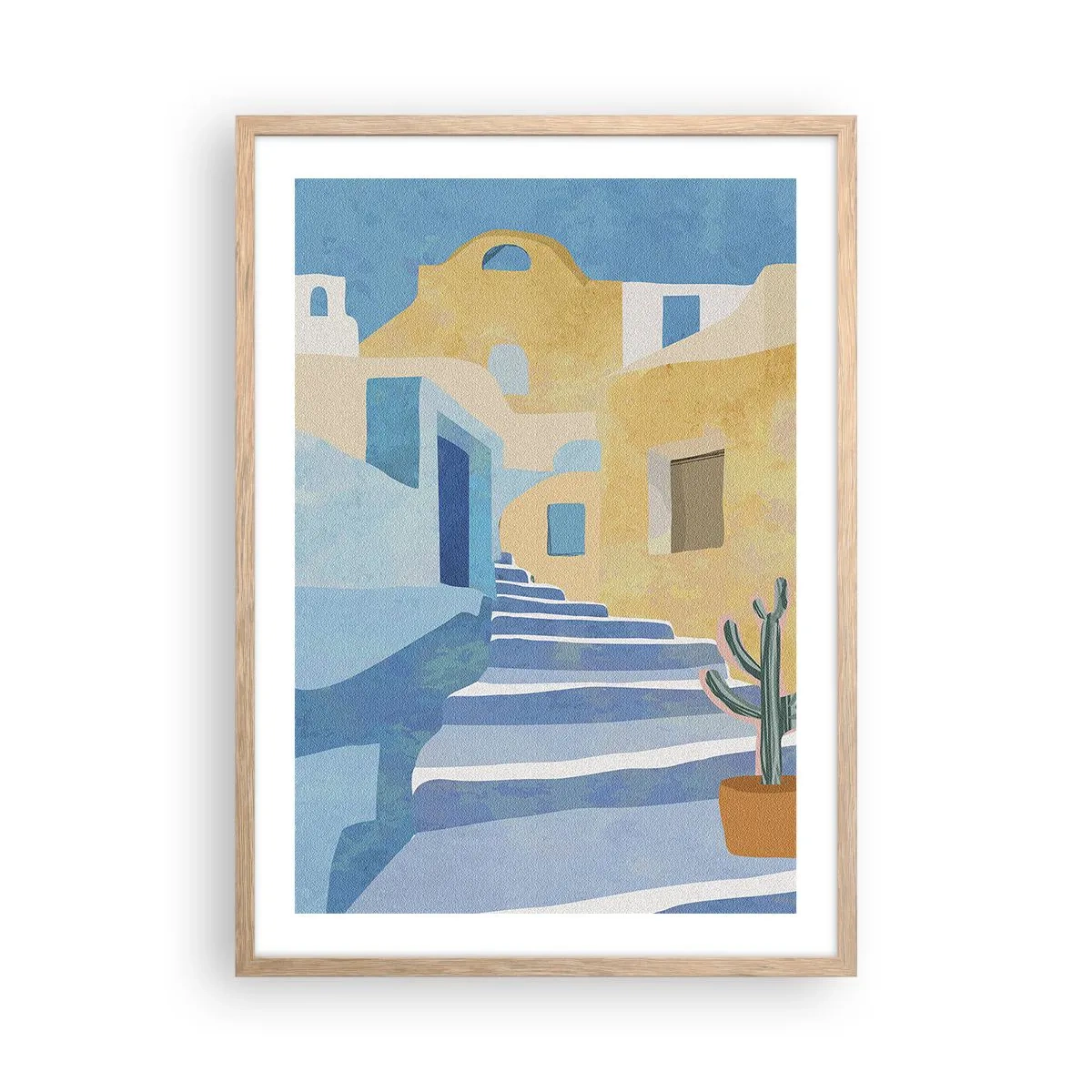 Poster în ramă de stejar deschis - O zi într-un oraș arab - 50x70 cm