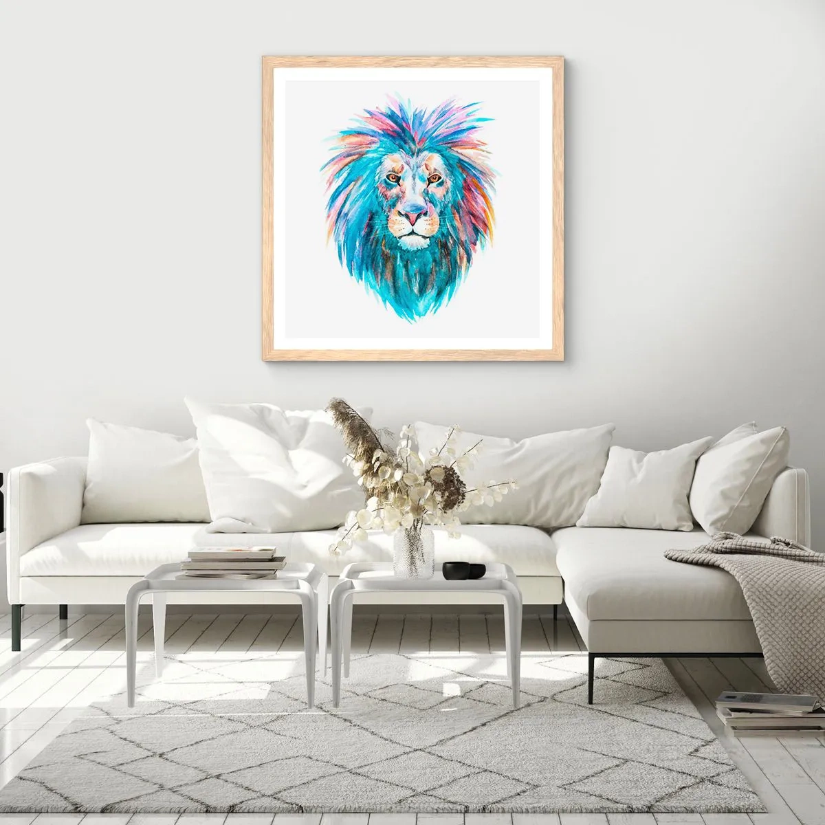 Poster în ramă de stejar deschis - Aură electrizantă - 30x30 cm