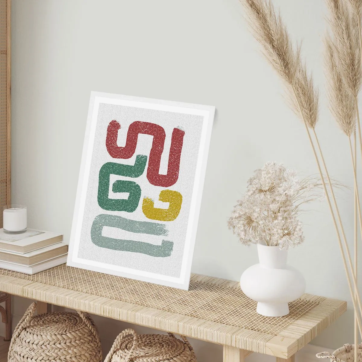 Poster în ramă albă - Într-o limbă necunoscută - 50x70 cm