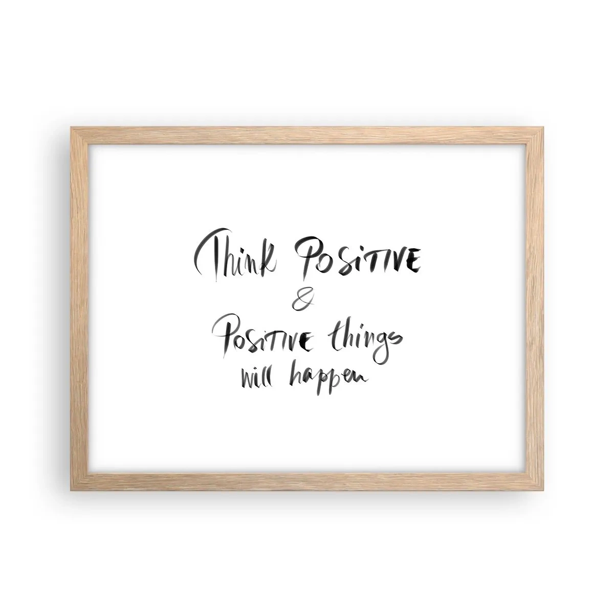 Poster în ramă de stejar deschis - Cum să trăim bine? - 40x30 cm