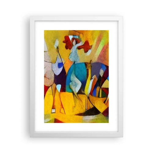 Poster în ramă albă - Soare - viață - bucurie - 30x40 cm