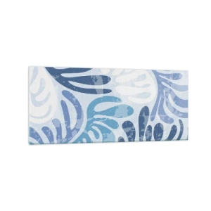 Tablou pe sticlă - Ferigi albastre - 120x50 cm