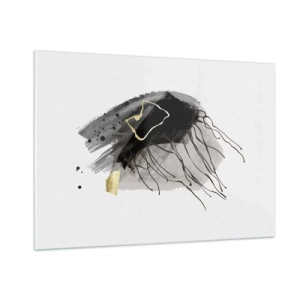 Tablou pe sticlă - Negru și aur - 100x70 cm