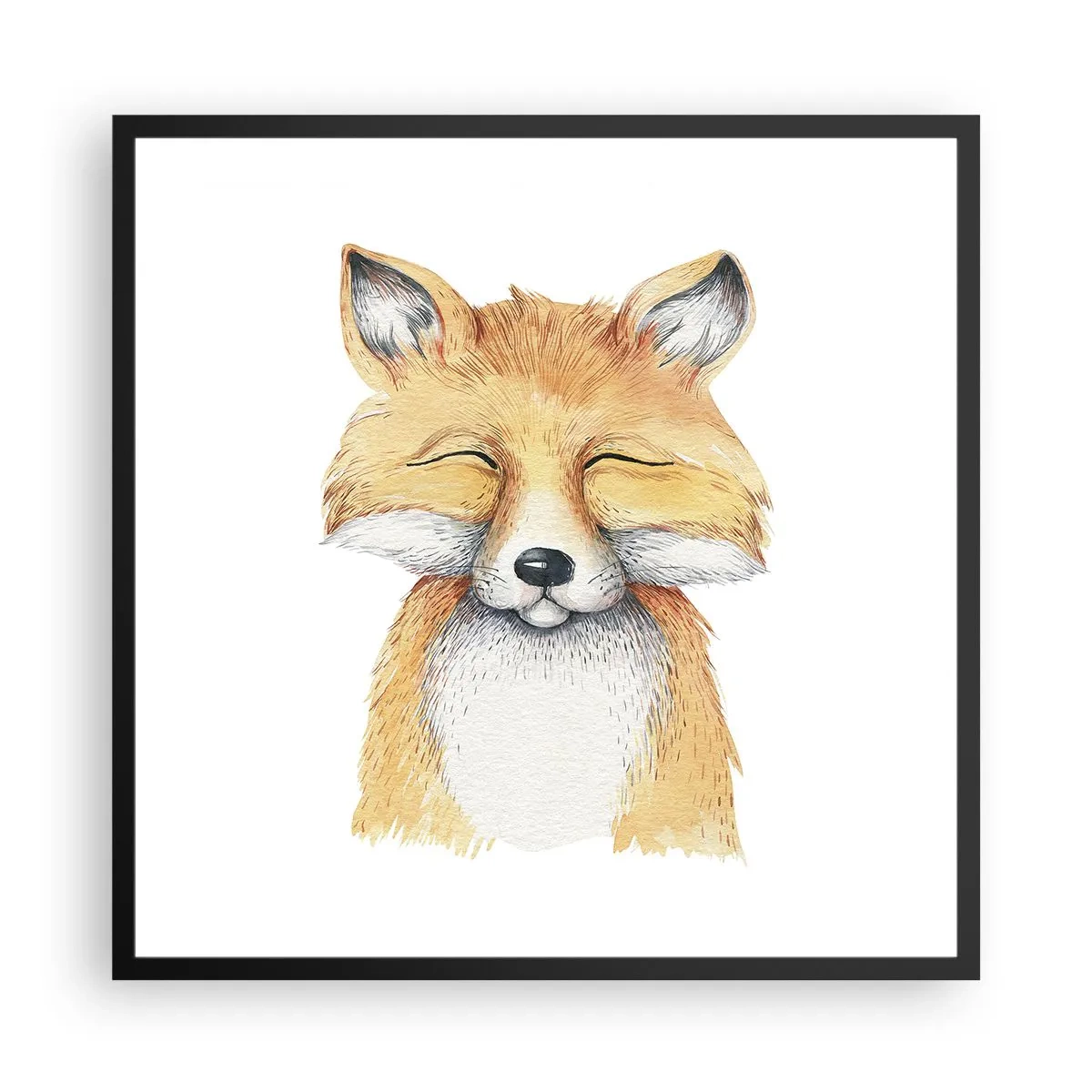 Poster în ramă neagră - Mofturi de vulpe - 60x60 cm