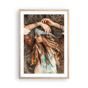 Poster în ramă de stejar deschis - În drum spre vara iubirii - 50x70 cm