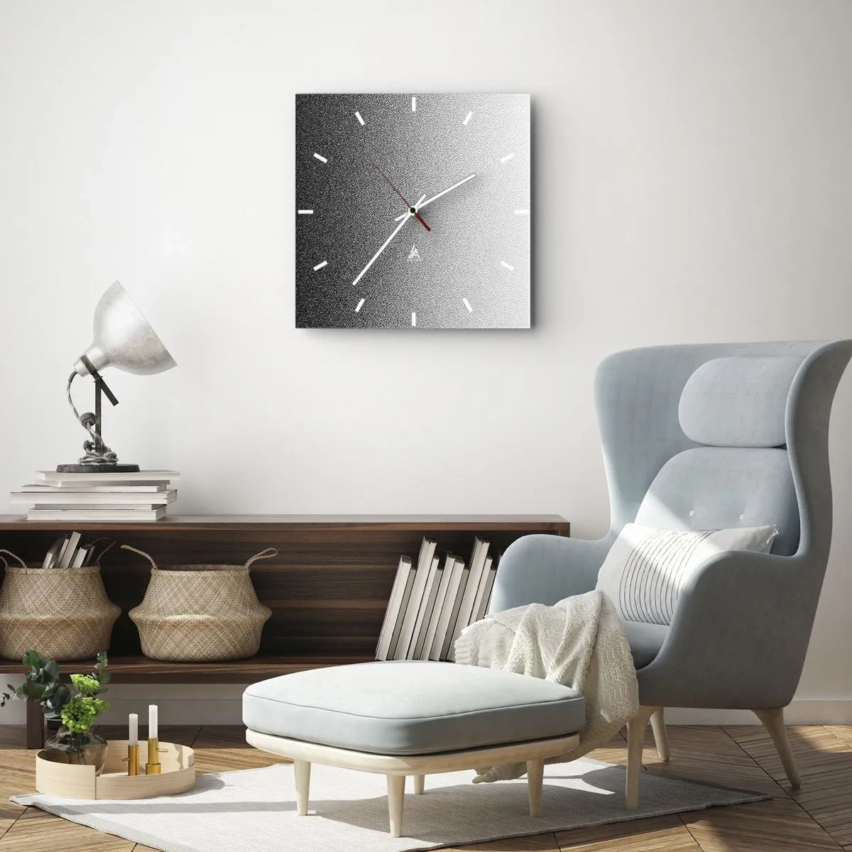 Ceas de perete - Ceas pe sticlă - Spre lumină - 30x30 cm