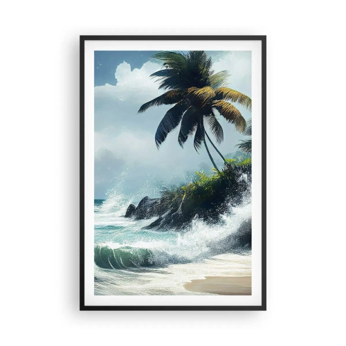 Poster în ramă neagră - Pe un țărm tropical - 61x91 cm