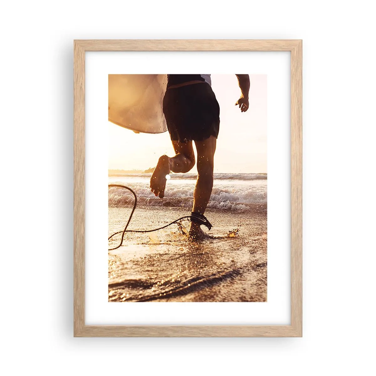 Poster în ramă de stejar deschis - Pentru a întâmpina valul - 30x40 cm