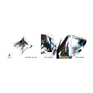 Mostră tapet autocolant Deluxe Sticker - Ce știm despre lup - Abstracția, Animale, Câine - 100x30 cm