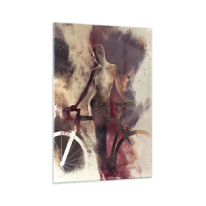 Tablou pe sticlă - În forme de marmură sufletul ciclist - 70x100 cm