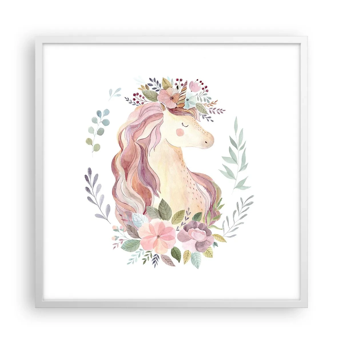 Poster în ramă albă - O invitație în lumea basmelor - 60x60 cm