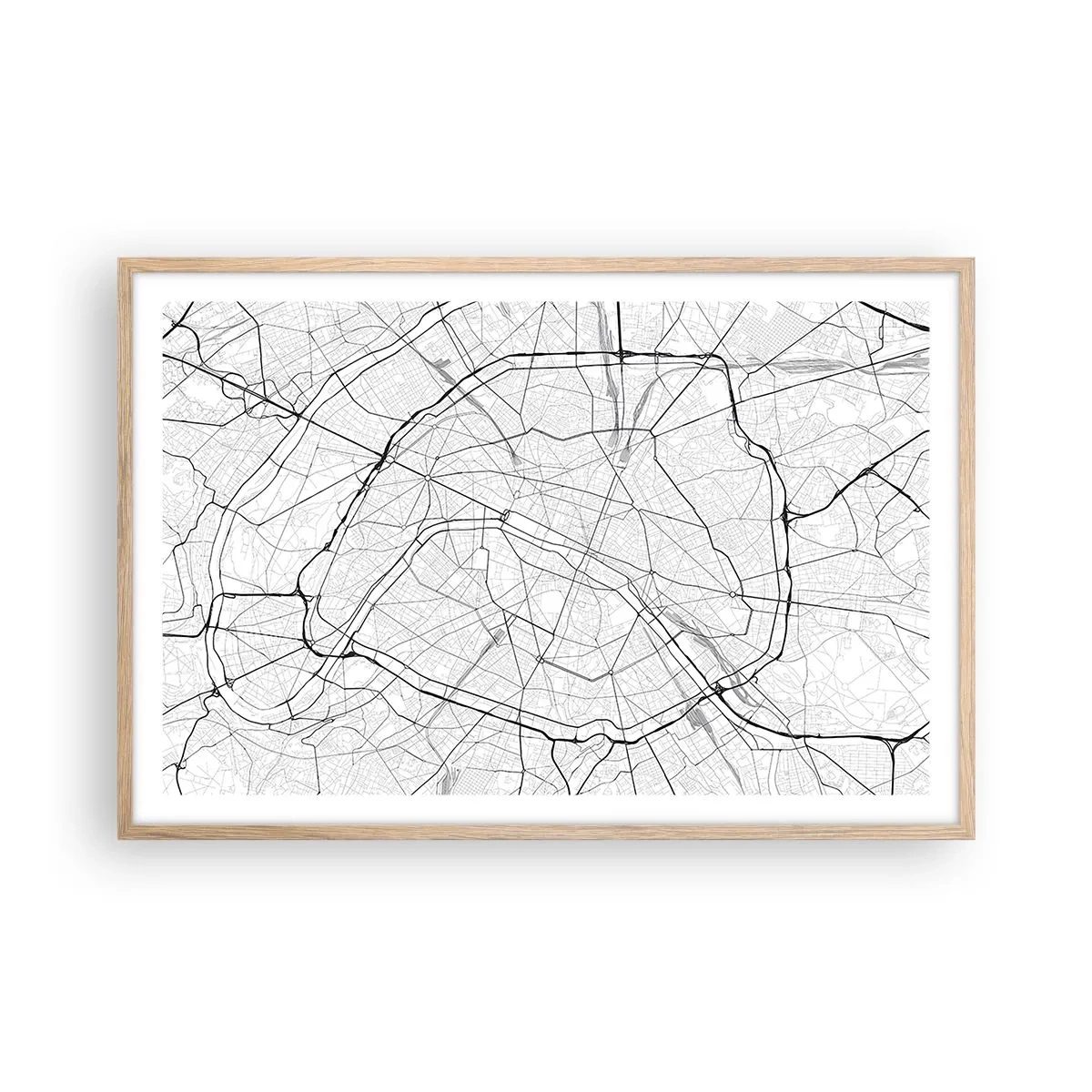Poster în ramă de stejar deschis - Floarea Parisului - 91x61 cm