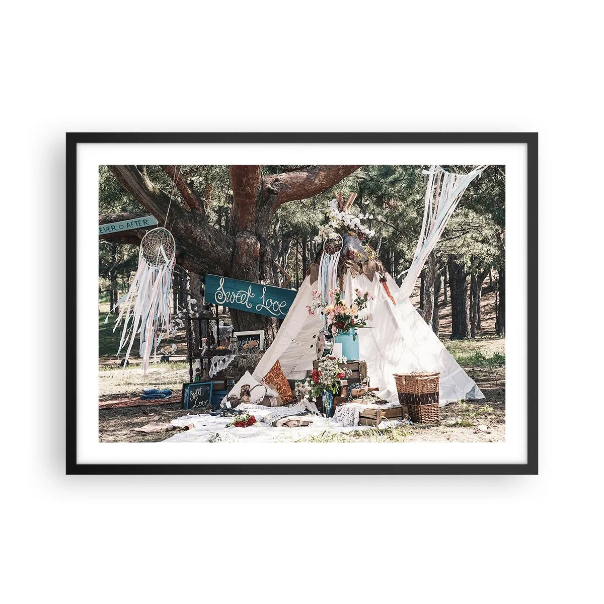 Poster în ramă neagră - Make love… - 70x50 cm