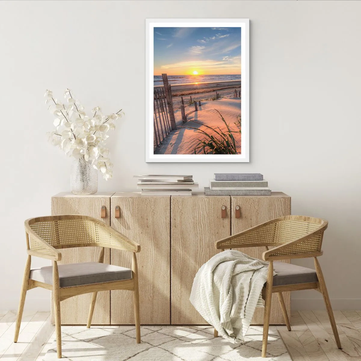 Poster în ramă albă - Strălucirea și umbra vântului - 70x100 cm