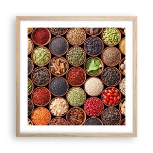 Poster în ramă de stejar deschis - Toate gusturile lumii - 50x50 cm