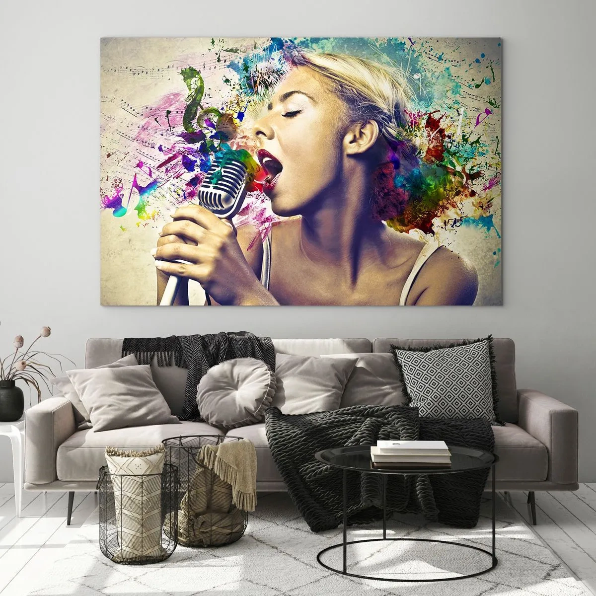 Tablou pe sticlă - Pictează lumea cu vocea ta - 100x70 cm