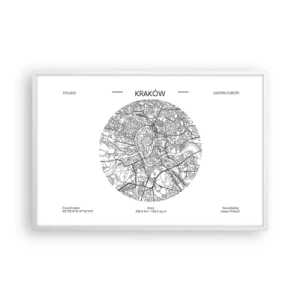 Poster în ramă albă - Anatomia Cracoviei - 91x61 cm