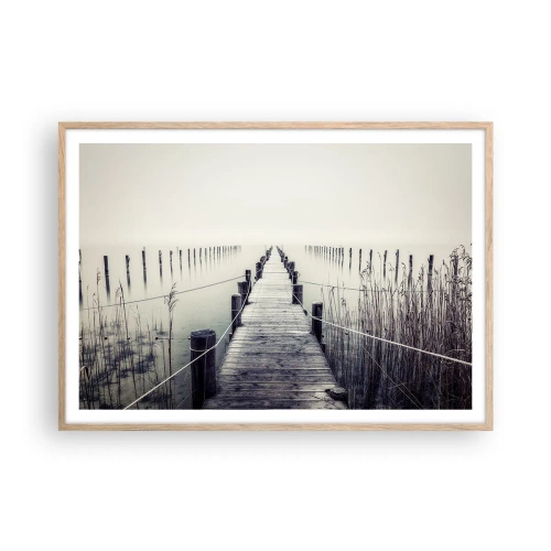 Poster în ramă de stejar deschis - Scufundă-te în pace - 100x70 cm
