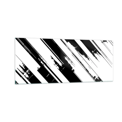 Tablou pe sticlă - Compoziție intensă și dinamică - 100x40 cm