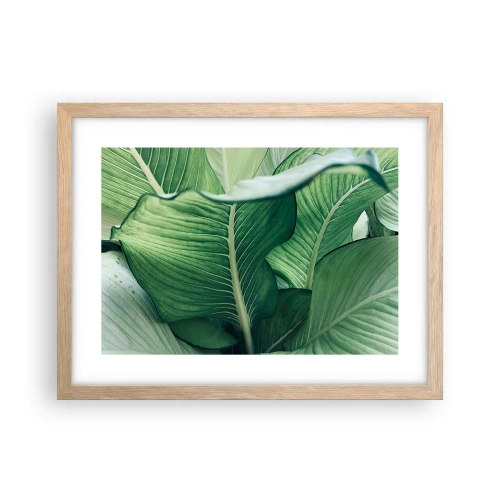 Poster în ramă de stejar deschis - Viață intensă în verde - 40x30 cm