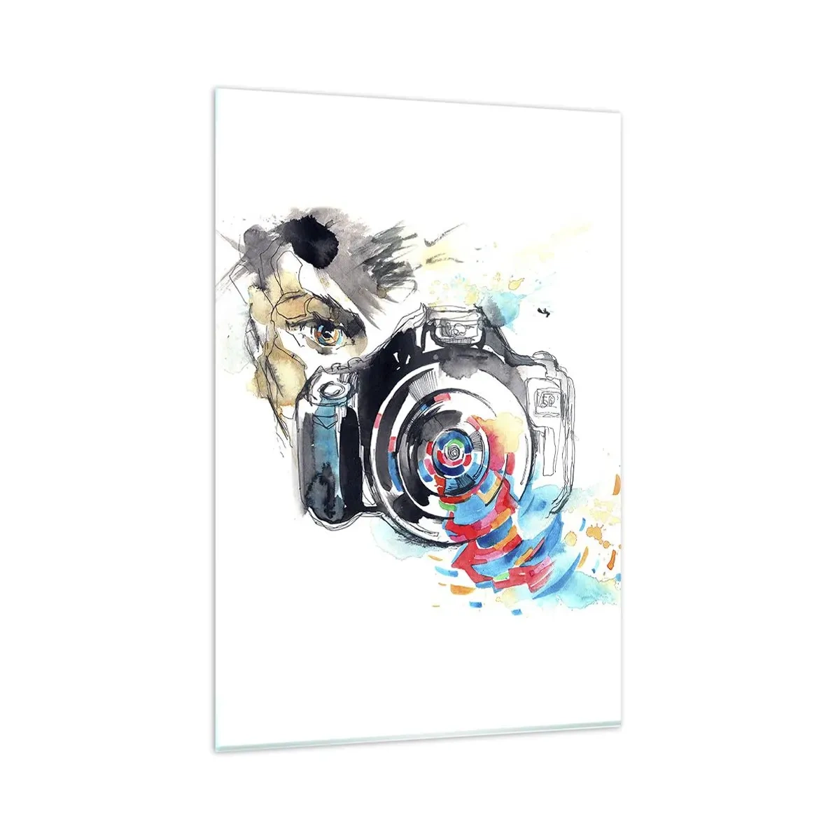 Tablou pe sticlă - În ochiul obiectivului - 80x120 cm