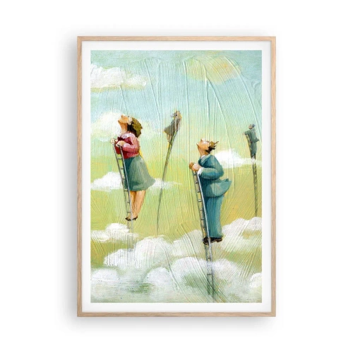 Poster în ramă de stejar deschis - Urmează-ți visul - 70x100 cm