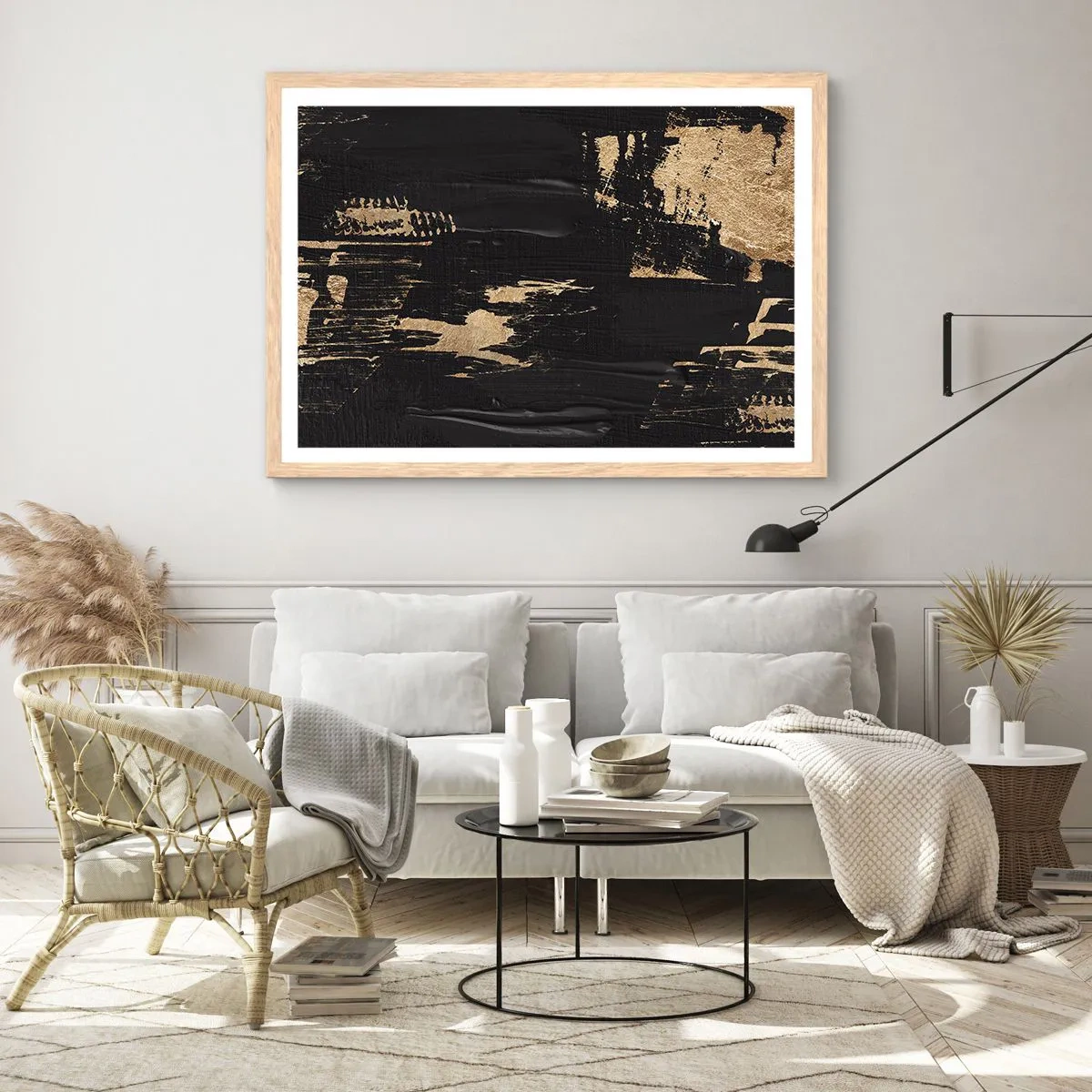 Poster în ramă de stejar deschis - O urmă de atingere - 50x40 cm