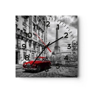 Ceas de perete - Ceas pe sticlă - Prădător în oraș - 30x30 cm