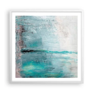 Poster în ramă albă - Orizontal în albastru - 60x60 cm