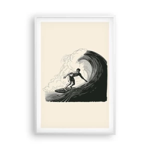 Poster în ramă albă - Regele valului - 61x91 cm