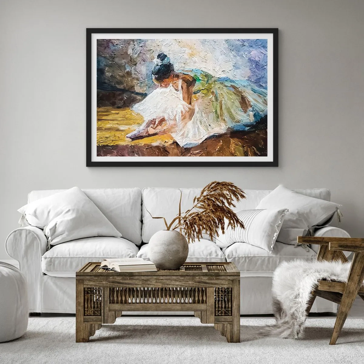 Poster în ramă neagră - Dintr-un tablou de Degas - 70x50 cm