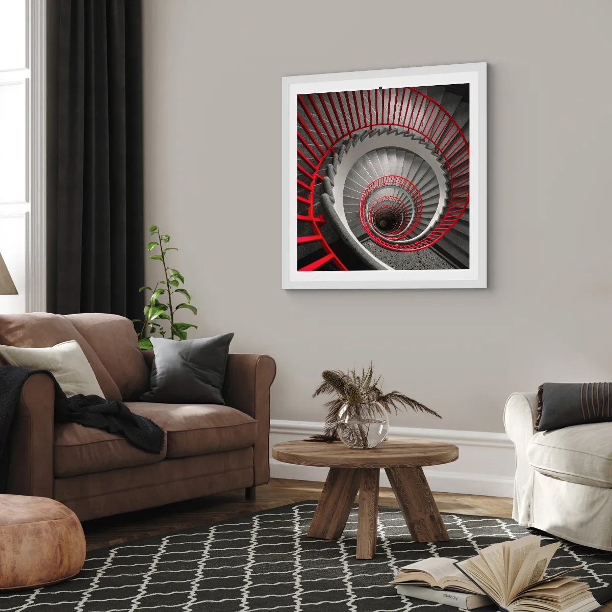 Poster în ramă albă - Jocuri arhitecturale - 60x60 cm