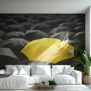 Tapet Premium Canvas - La revedere, tristețe - Umbrele Galbene, Grafică, Concept - 500x350 cm