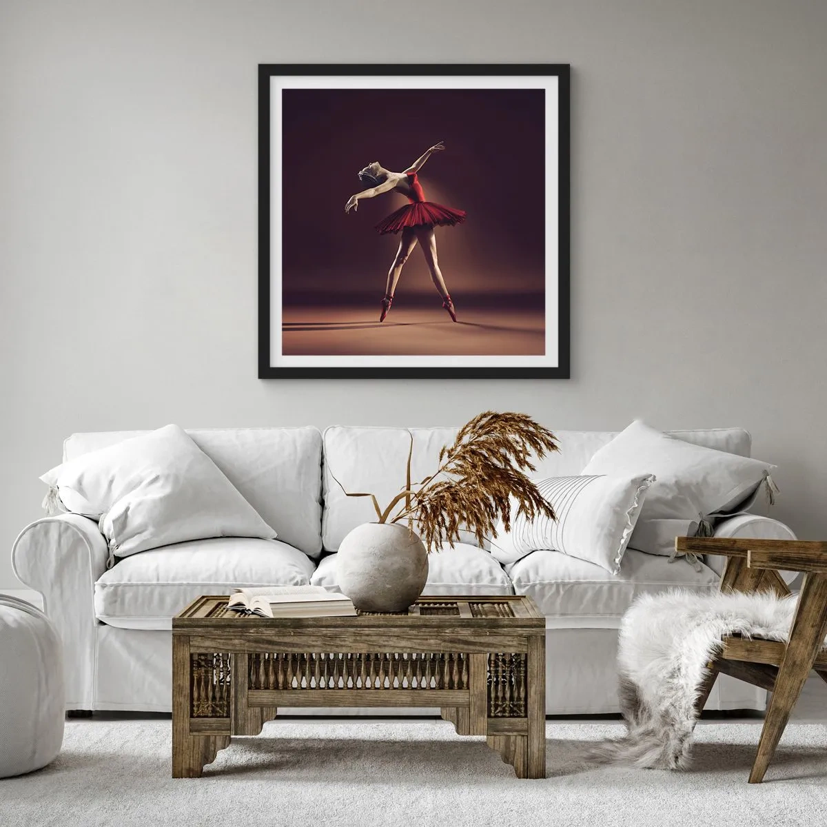 Poster în ramă neagră - Prima balerină - 30x30 cm
